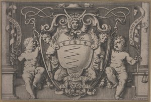 Våpenskjold til kardinal Filippo Sega av Agostino Carracci