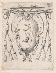 Våpenskjold til en kardinal fra Sampieri-familien, 1590-95. av Agostino Carracci