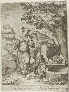 Jakob og Rachel av Agostino Carracci
