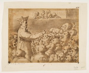 Karikatur av en preken av Agostino Carracci