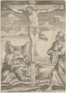 Korsfestelse av Agostino Carracci