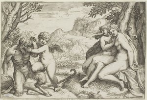 Kjærlighet overvinner alt av Agostino Carracci