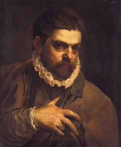Mannsportrett av Agostino Carracci