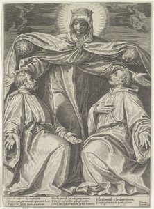 Mary beskytter medlemmer av et brorskap av Agostino Carracci