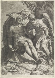 Maria med Kristi legeme (Pietà) av Agostino Carracci