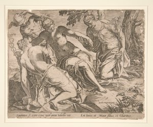 Merkur og de tre nåder av Agostino Carracci