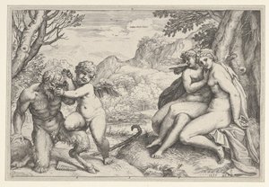 Kjærligheten overvinner alt, 1599. av Agostino Carracci