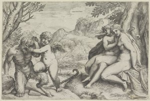 Kjærlighet overvinner alt (tittel på objekt) av Agostino Carracci