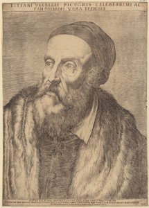 Portrett av Tizian av Agostino Carracci