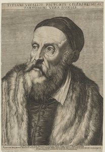 Portrett av maleren Titian av Agostino Carracci