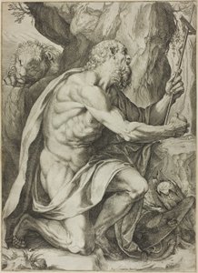 Den hellige Hieronymus i bot av Agostino Carracci