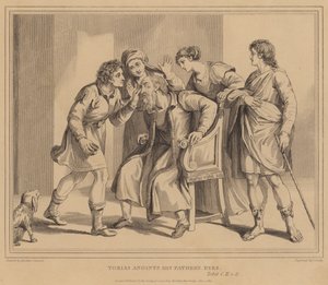 Tobias salver sine fars øyne, Tobit av Agostino Carracci
