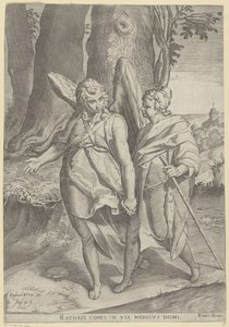 Tobias i Engels av Agostino Carracci