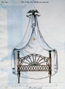 Himmelseng for Alexander Saracens, fra Works of carpenter and locksmith unnfanget og designet av meg Agostino Fantastici), manuskript 3, plate 18 (1782-1845) av Agostino Fantastici