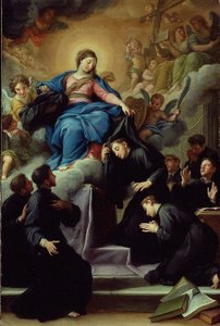 Madonnaen med de syv grunnleggerne av Servite-ordenen, ca. 1728 (olje på lerret)