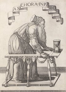 Allegori om alderdom Anchora inparo (tittel på objekt) av Agostino Veneziano (attributed to)