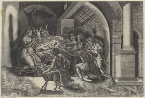 Tilbedelse av hyrdene av Agostino Veneziano