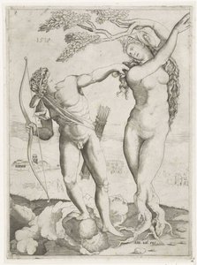 Apollo i Daphne av Agostino Veneziano