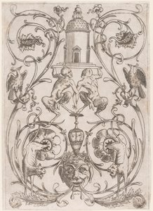 Grotesk Ornament with Satyrs, fra et sett med tjue ornamentpaneler