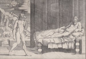 Lycaon forvandlet til en ulv, datert 1524.