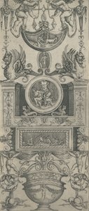 Ornamentpanel, datert 1521. av Agostino Veneziano.