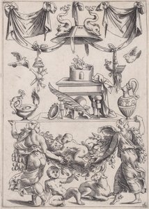 Ornamental Panel, ca. 1514-36. av Agostino Veneziano