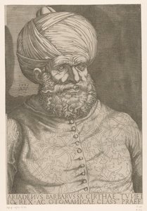Portrett av admiral Khair ad-Din Barbarossa av Agostino Veneziano
