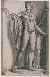 Mirror of Roman Magnificence: Apollo Belvedere, ca. 1514-36, ca. 1514-36. av Agostino Veneziano