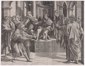 The Blinding of Elymas, datert 1516., datert 1516. av Agostino Veneziano