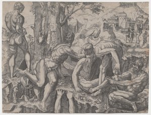 The Climbers, datert 1524. av Agostino Veneziano