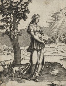 The Cumaean Sybil, 1516 (gravering på lagt papir)