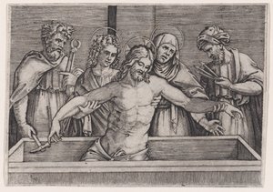 Kristi gravlegging, ca. 1514-36. av Agostino Veneziano