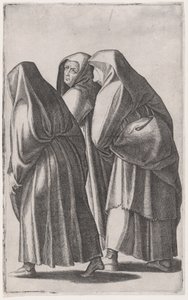 De tre hellige kvinnene som går til graven, ca. 1514-36. av Agostino Veneziano