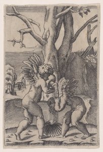 To amoriner, ca. 1519. av Agostino Veneziano