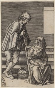 Bonde og eggekvinne av Agostino dei Musi after Raphael