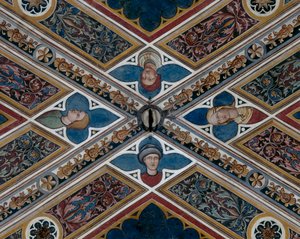 Hoder og plantemotiver, detaljer (fresco) av Agostino di Marsiglio