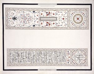 Eksemplarer av mosaikkene, fra keiserens grav, ca. 1815 (blyant, penn, blekk, w/c)