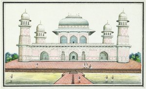 Graven til Itimad-Ud-Daula, nær Agra, ca. 1830-tallet (wc, blekk og blyant på papir)