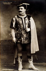 Sangeren Enrico Caruso i operaen Il Trovatore av Giuseppe Verdi (s/h foto) av Aime Dupont