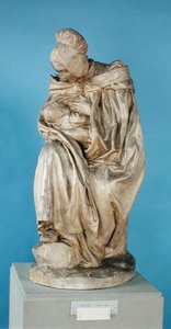 Boulonnaise-kvinne mater barnet sitt (gips) av Aime Jules Dalou