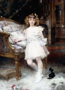 Portrett av Janine Potin med en kattunge, 1904
