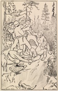 Kamp på Hiidenkivi-klippen av Akseli Gallen-Kallela