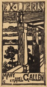 Mary og Axel Galléns exlibris