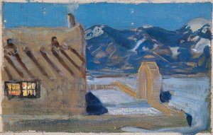 Hus i Taos i måneskinn av Akseli Gallen-Kallela