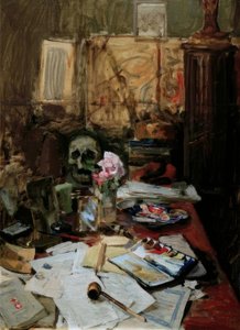 Arbeidsbord i Paris av Akseli Valdemar Gallen Kallela