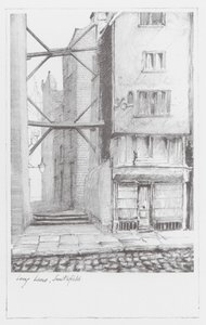 London Lanes: Long Lane, Smithfield (litografi) av Alan Stapleton