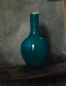 Blå vase på grå bakgrunn, ca. 1885