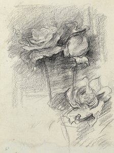 Stilleben av roser i en vase, ca. 1890