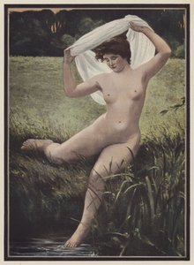 Kvinnebader (farge litho)