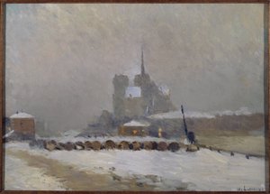 Notre-Dame de Paris, Schneeeffekt, Abend, ca. 1897